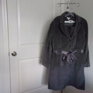 CATO Gray Corduroy 2 Piece Skirt Suit